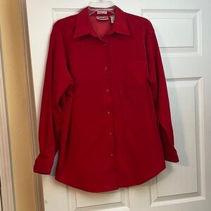 Bill Blass Red velour Button Down Shirt